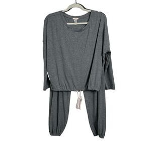 Eberjey Gray Long Sleeve Top and Jogger Bottoms Loungewear PJs Women's S/M